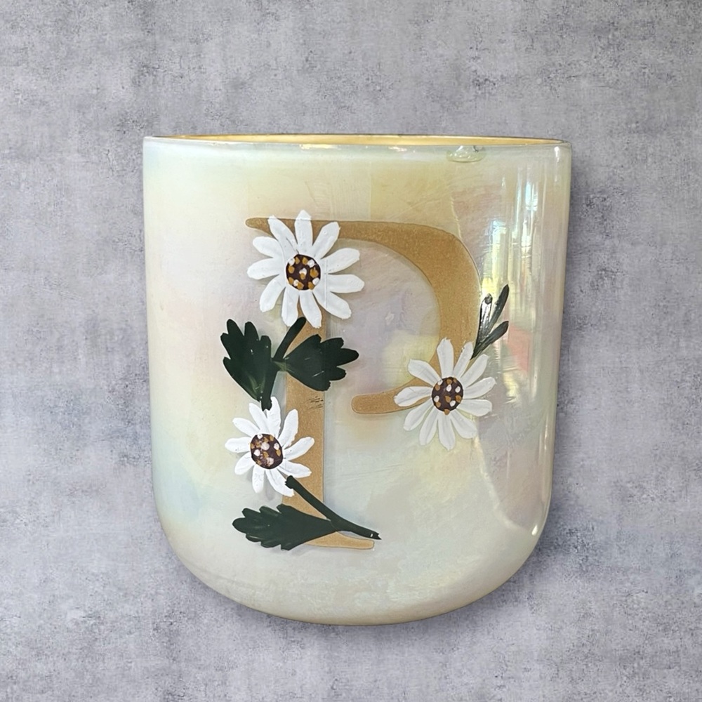 NEW Anthropologie Monogram Night Gardenia Candle, Initial “P”